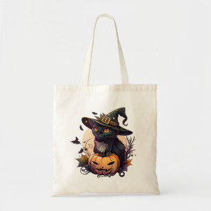 Hexenkatze zu Halloween Tragetasche