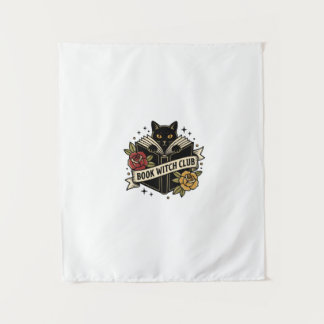 Hexenkatzen-Club-Katzen-Logo Wandteppich