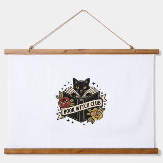 Hexenkatzen-Club Katzen-Logo Wandteppich Mit Holzrahmen