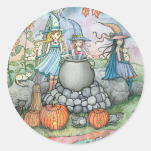 Hexenkatzen Halloween Stickers von Molly Harrison