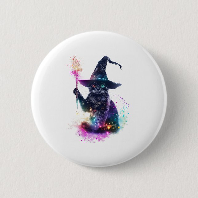 Hexenkatzen-Magie Button (Vorderseite)