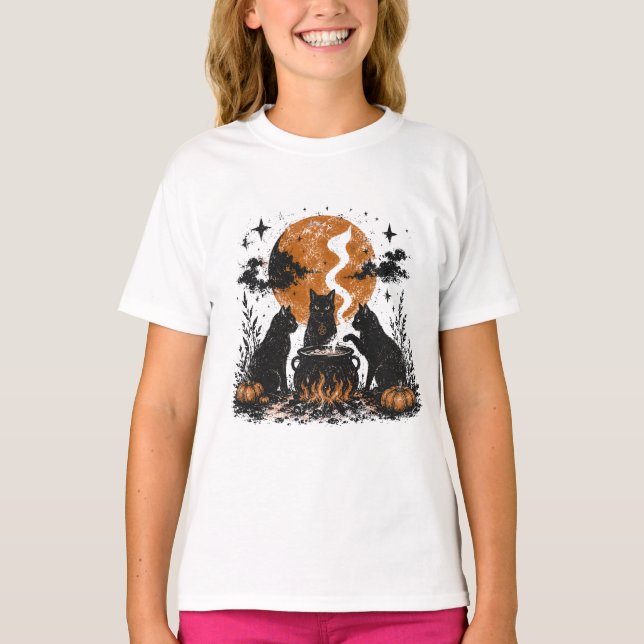 Hexenkatzenzirkel T-Shirt (Vorderseite)