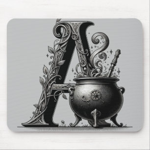 Hexenkessel Cauldron Hexchy Letter A Custom Initia Mousepad
