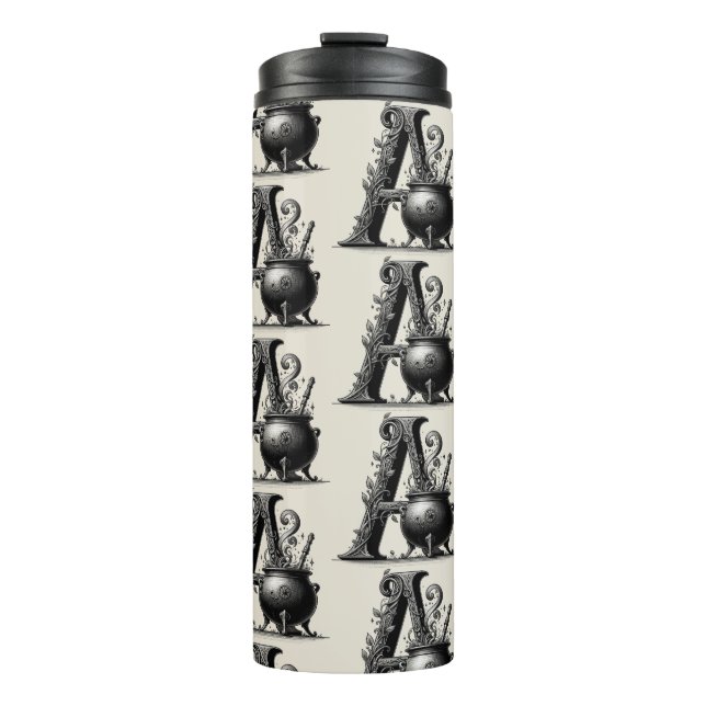 Hexenkessel Cauldron Hexchy Letter A Custom Initia Thermosbecher (Vorderseite)