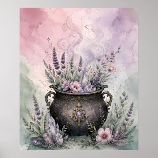 Hexenkessel Lavendel Kristall Whimsigoth Poster