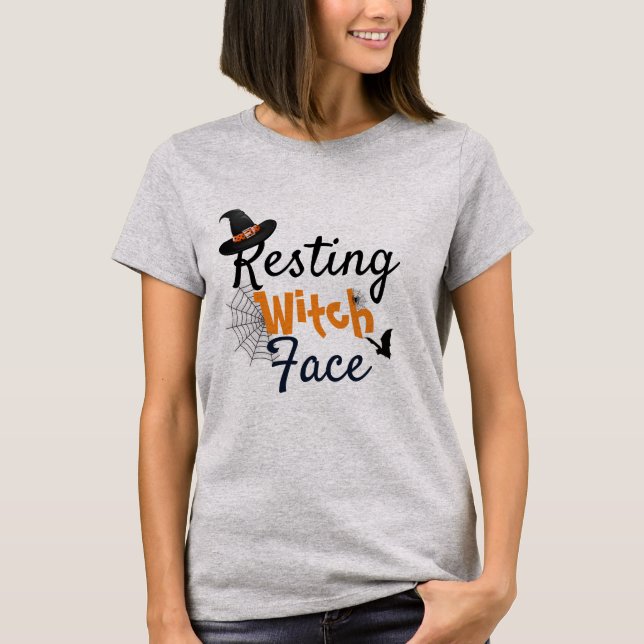 Hexenkopf-Halloween-T - Shirt (Vorderseite)