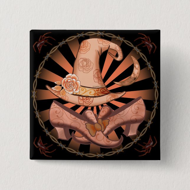 Hexenkostüm-Button Button (Vorderseite)