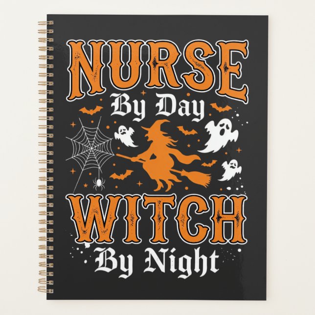 Hexenkrankenschwester Halloween-Design (2) Planer (Vorderseite)
