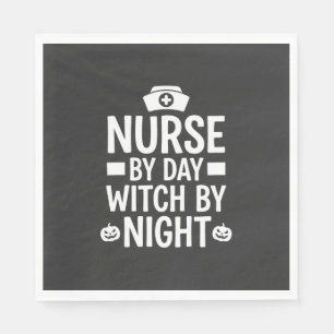 Hexenkrankenschwester Halloween Vektor Design_1 Serviette