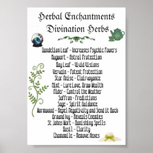 Hexenkräuter Poster zur Entwicklung übersinnlicher