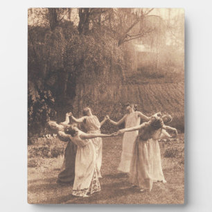 Hexenkreis Vintag tanzende Frauen Fotoplatte