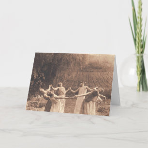 Hexenkreis Vintag tanzende Frauen Karte