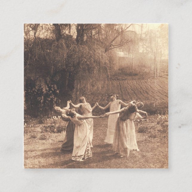 Hexenkreis Vintag tanzende Frauen Quadratische Visitenkarte (Vorderseite)