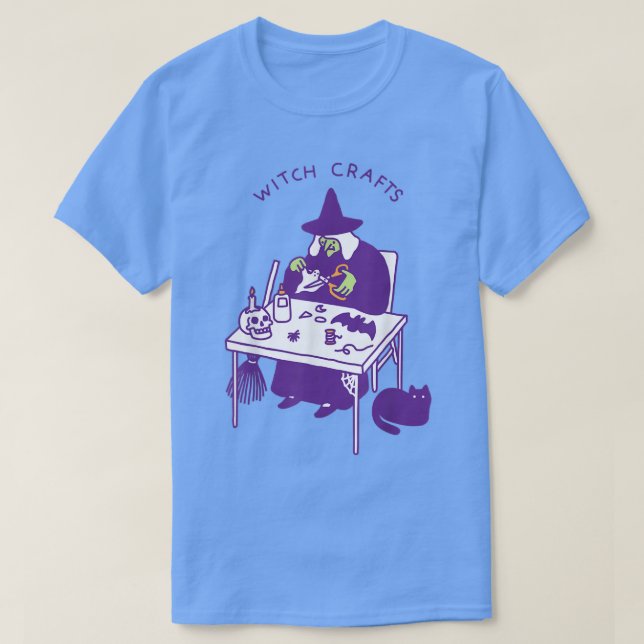 Hexenkunst Hexenkunst Halloween Spooky Black Cat T-Shirt (Design vorne)