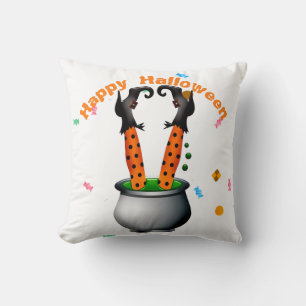 Hexenleder & Bräune in Orange & Black Kissen