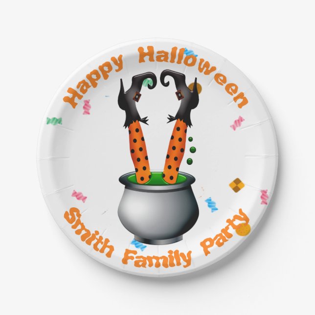 Hexenleder & Bräune in Orange & Black Pappteller (Vorderseite)