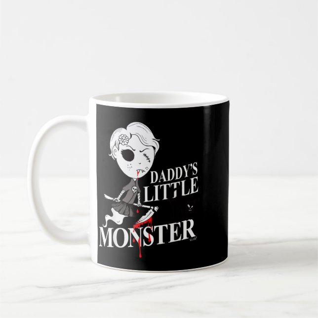 Hexenmädchen Schwarze wütende Katze Daddy Monster Kaffeetasse (Links)