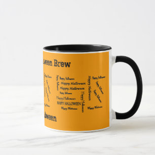 Hexenmeister glückliches Halloween-Orange Black Tasse