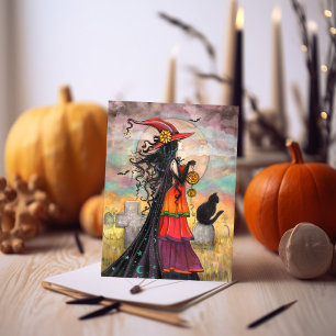 Hexenmeister Halloween Art Karte