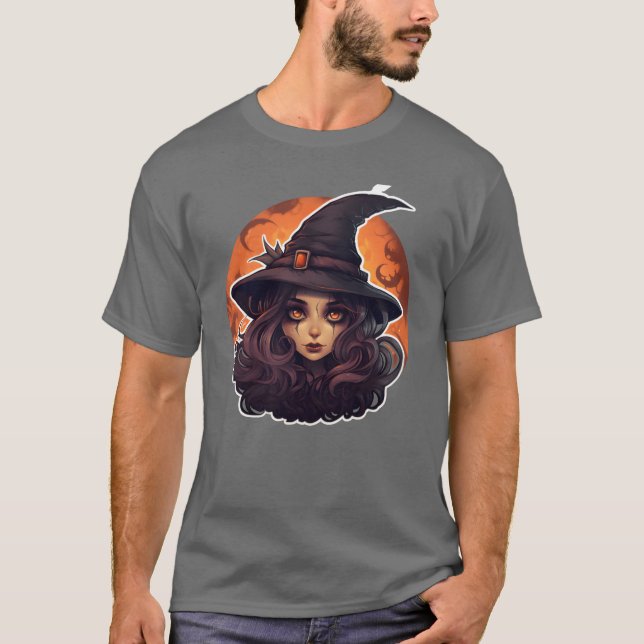 Hexenmeister Halloween Niedliche Freunde T-Shirt (Vorderseite)