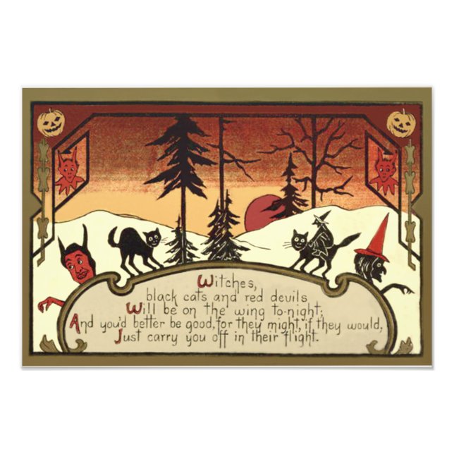 Hexenmeister Jack O' Lantern Pumpkin Vollmond Fotodruck (Vorne)