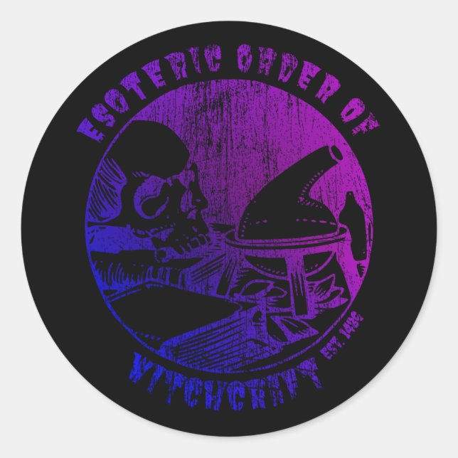 Hexenmeister-Magie-Okkultist Hexenalchemikerin Runder Aufkleber (Vorderseite)