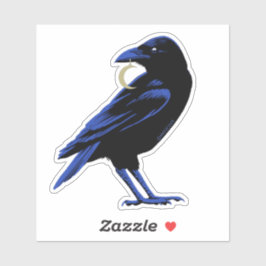 Hexenmeister mit Mondklee Aufkleber