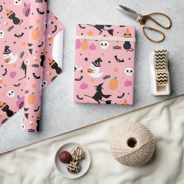 Hexenmeister Spiders Ghost Pumpkin Halloween Muste Geschenkpapier (Kunsthandwerk)