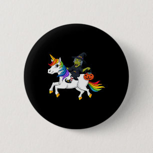 Hexenmeister Unicorn Spaß Halloween Mädchen Kinder Button
