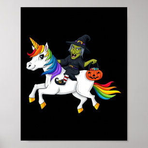 Hexenmeister Unicorn Spaß Halloween Mädchen Kinder Poster