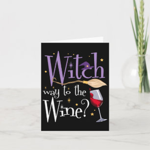 Hexenmeister zum WeinHalloween-Trinken für Wicca Karte