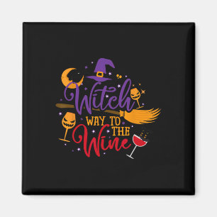 Hexenmeister zum WeinHalloween-Trinken für Wicca Magnet