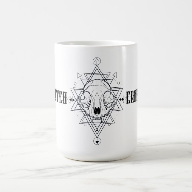 Hexenmeisterschaft Bull Skull Halloween Kaffeetasse (Mittel)