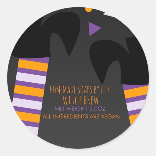 Hexenmilch Halloween-Seifenhüttengeschäft Runder Aufkleber (Vorderseite)
