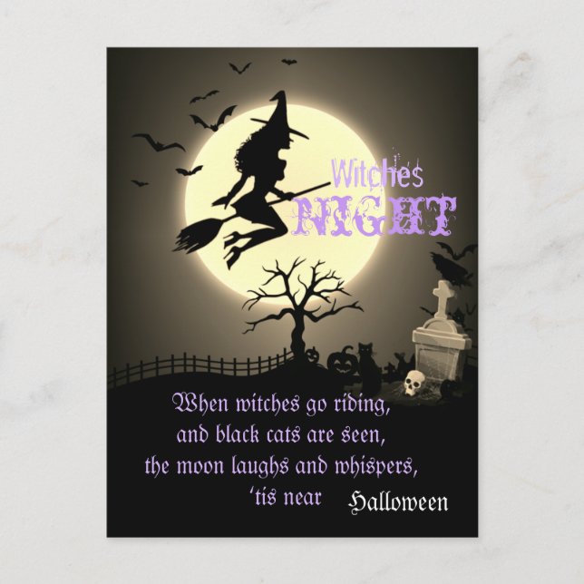 Hexennacht, Halloween Postkarte (Vorderseite)
