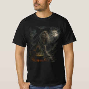 Hexennachtkessel   Verzauberter Mond, Fledermäuse, T-Shirt