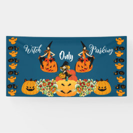 Hexenparkplatz nur Halloween-Jack OLantern Spooky Banner