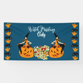 Hexenparkplatz nur Halloween Pumpkins Ghost Spooky Banner