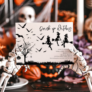 Hexenparty-Einladung zum Halloween-Fest "Trinkt au Einladung