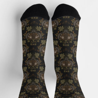 Hexenreben Folkloristisches Halloween-Kürbismuster Socken