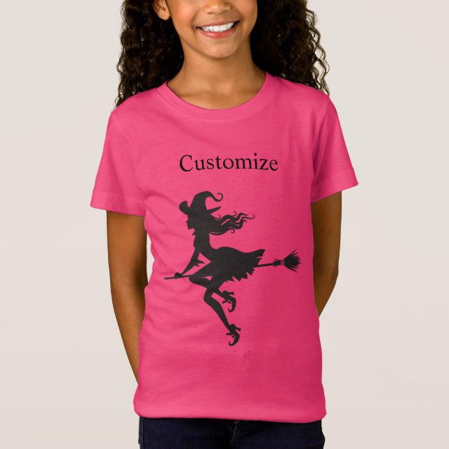 Hexenriding Broom Halloween T-Shirt (Vorderseite)