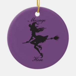 Hexenriding Broom Halloween Thunder_Cove Keramikornament