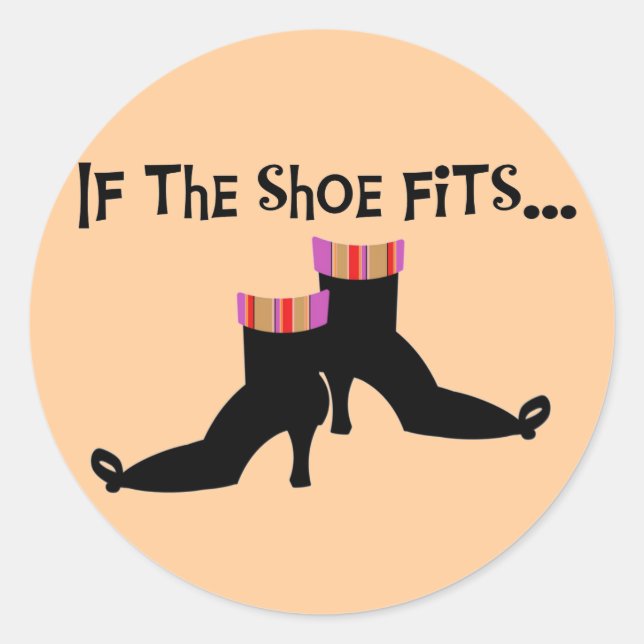 Hexenschuhe T - Shirt und Geschenke Runder Aufkleber (Vorderseite)