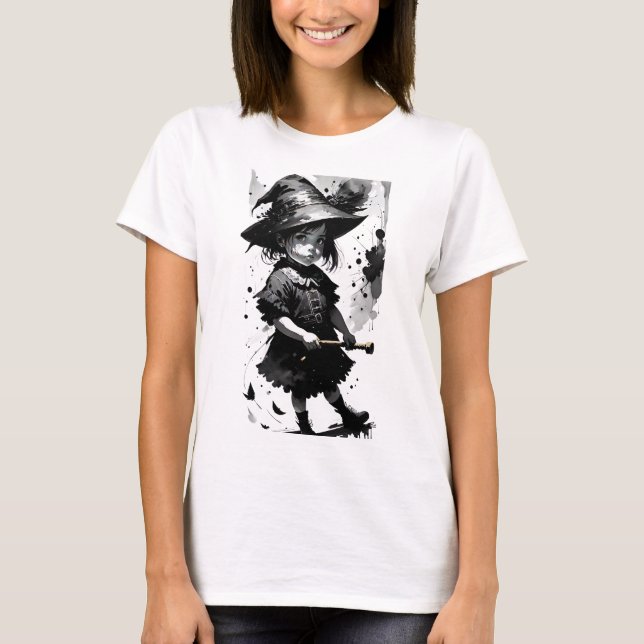Hexenschwarze Tinte Spritzer T - Shirt (Vorderseite)