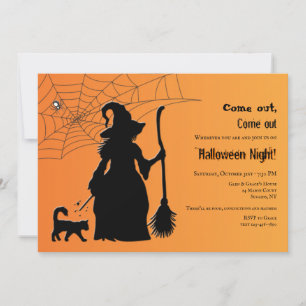 Hexensilhouette Halloween-Party Einladung