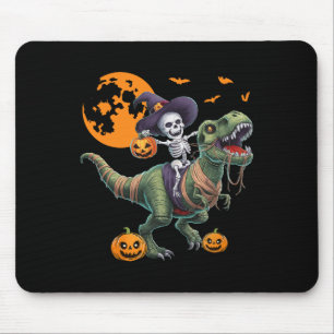 Hexenskelett reitet auf Dinosaurier T Rex Hallowee Mousepad
