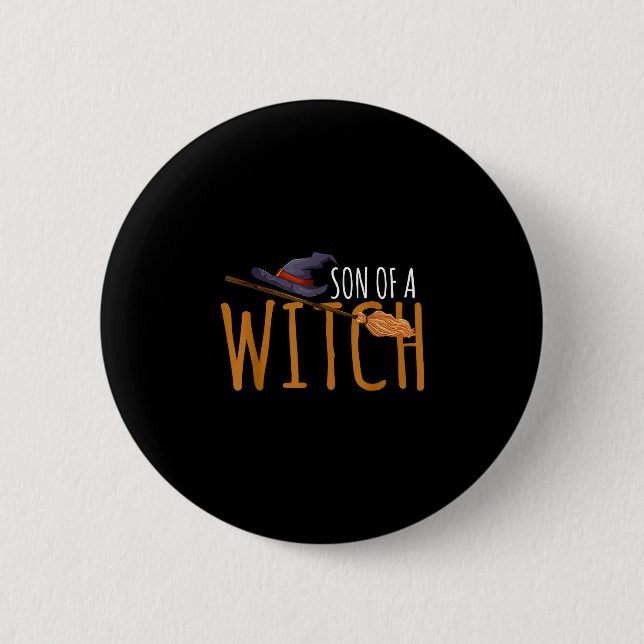 Hexensohn Halloween-Hut  Button (Vorderseite)