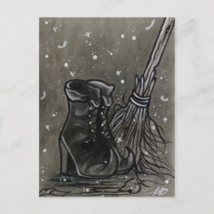 Hexenstiefel als Hexenstiefel verzieren Postkarte