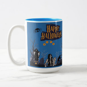 Hexenstunde Flüstert blau Zweifarbige Tasse