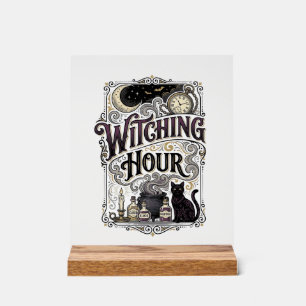 Hexenstunde Vintage Gravur Hexen Design_1 Acrylschild